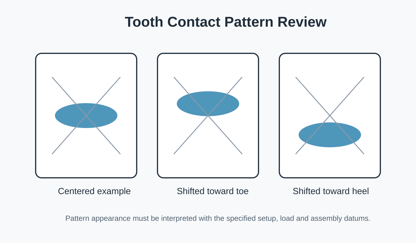 Generic tooth contact pattern positions used during replacement review