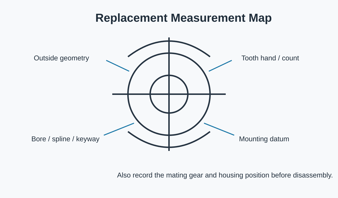 Shaft features and gear datums must be measured together