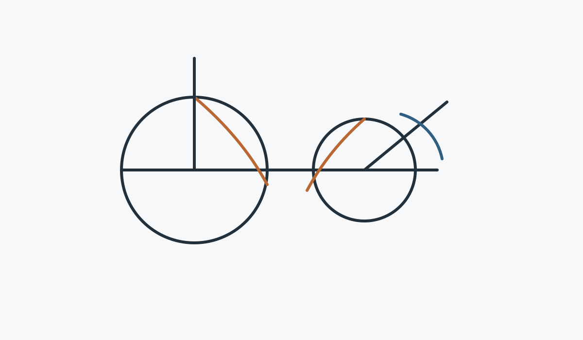 Spiral bevel gear pair within an intersecting-axis assembly